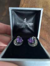 Stunning Vintage Pear drop Amethyst earrings 2