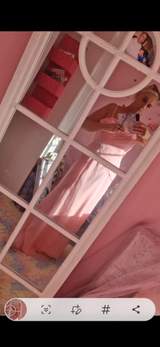Pink diamanté feature full length dress with matching shawl, worn once, bought for 400, will sell for 150 9