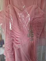 Pink diamanté feature full length dress with matching shawl, worn once, bought for 400, will sell for 150 3
