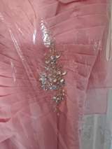 Pink diamanté feature full length dress with matching shawl, worn once, bought for 400, will sell for 150 4