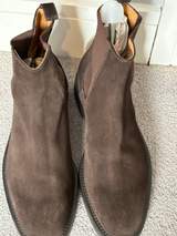 Bally Luxury Suede Slip-On Mens Chelsea Boots Brown UK10 EU44 6