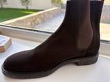 Bally Luxury Suede Slip-On Mens Chelsea Boots Brown UK10 EU44 3