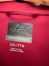Greg Norman Full-Zip Golf Performance Weather Resistant Windbreaker Burgundy Navy Jacket XXL 2