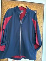 Greg Norman Full-Zip Golf Performance Weather Resistant Windbreaker Burgundy Navy Jacket XXL 1