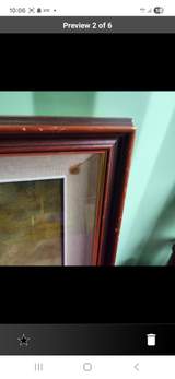 Framed Oil Painting. A lady taking tea 2