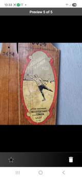 Vintage 1940s Dutch wood & metal ice skates 5