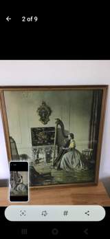 Large Framed Print – "The Lady with a Harp" by Leonard Campbell Taylor 2