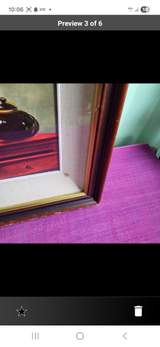 Framed Oil Painting. A lady taking tea 3