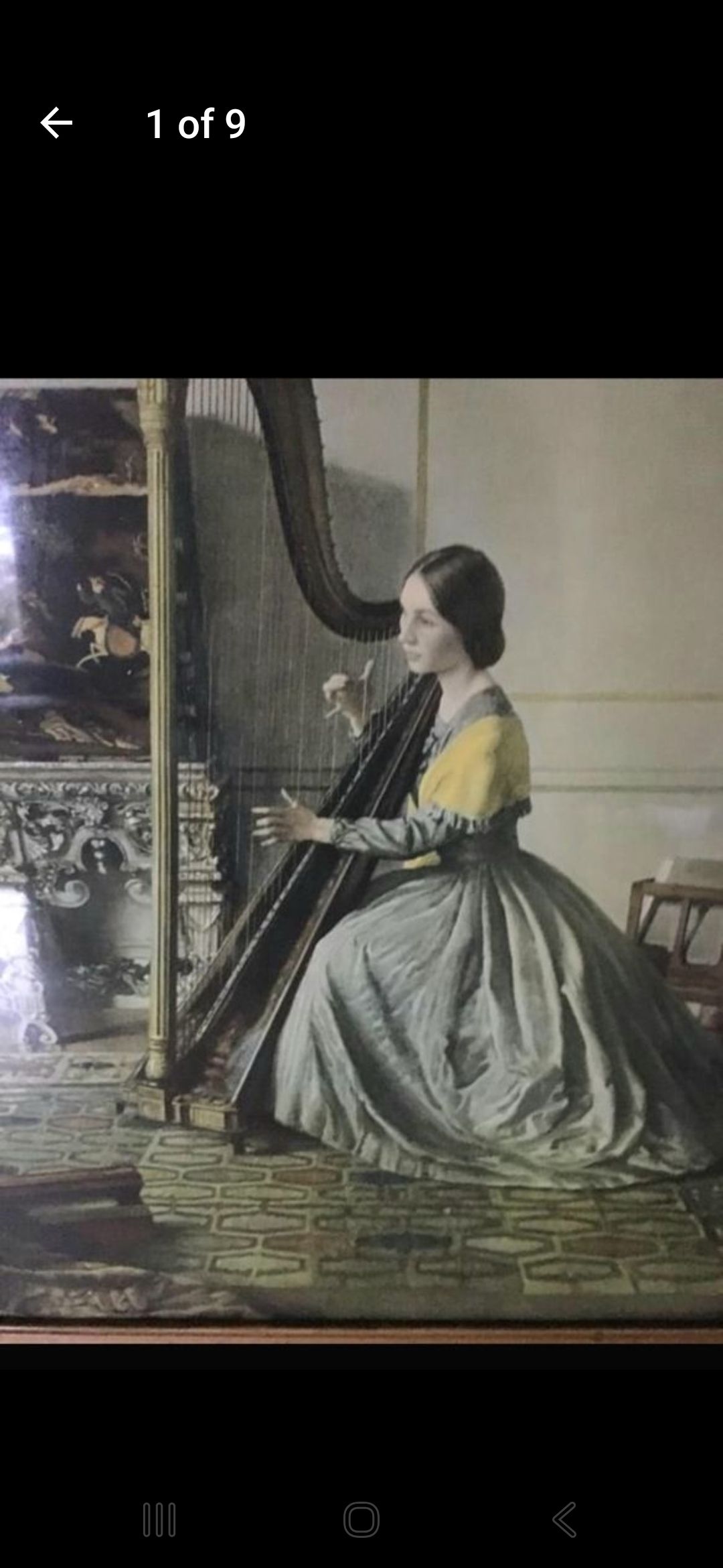 Large Framed Print – "The Lady with a Harp" by Leonard Campbell Taylor