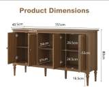 Vintage buffet sideboard cabinet with 4 doors 2