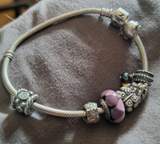 Authentic Stamped silver Pandora bracelet with 7 charms 1