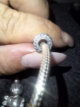 Authentic Stamped silver Pandora bracelet with 7 charms 6