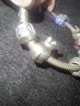 Authentic Stamped silver Pandora bracelet with 7 charms 2