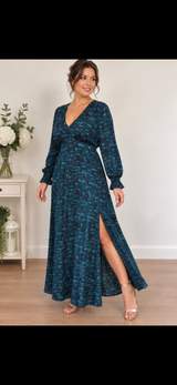 Kate&Pippa Teal blue abstract dress size XL 1