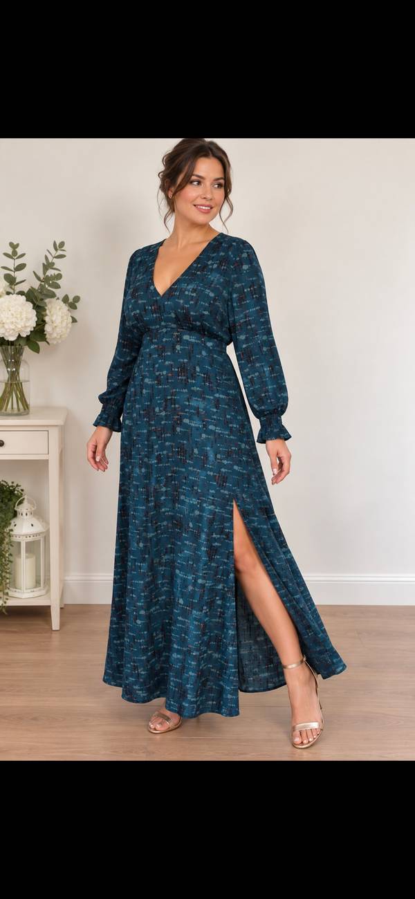 Kate&Pippa Teal blue abstract dress size XL