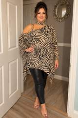 Shein zabra print asymmetric blouse 1