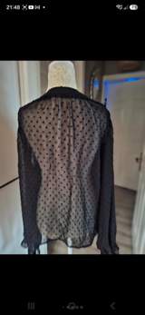 Shein Black Bobby spot blouse size XL uk 16 7