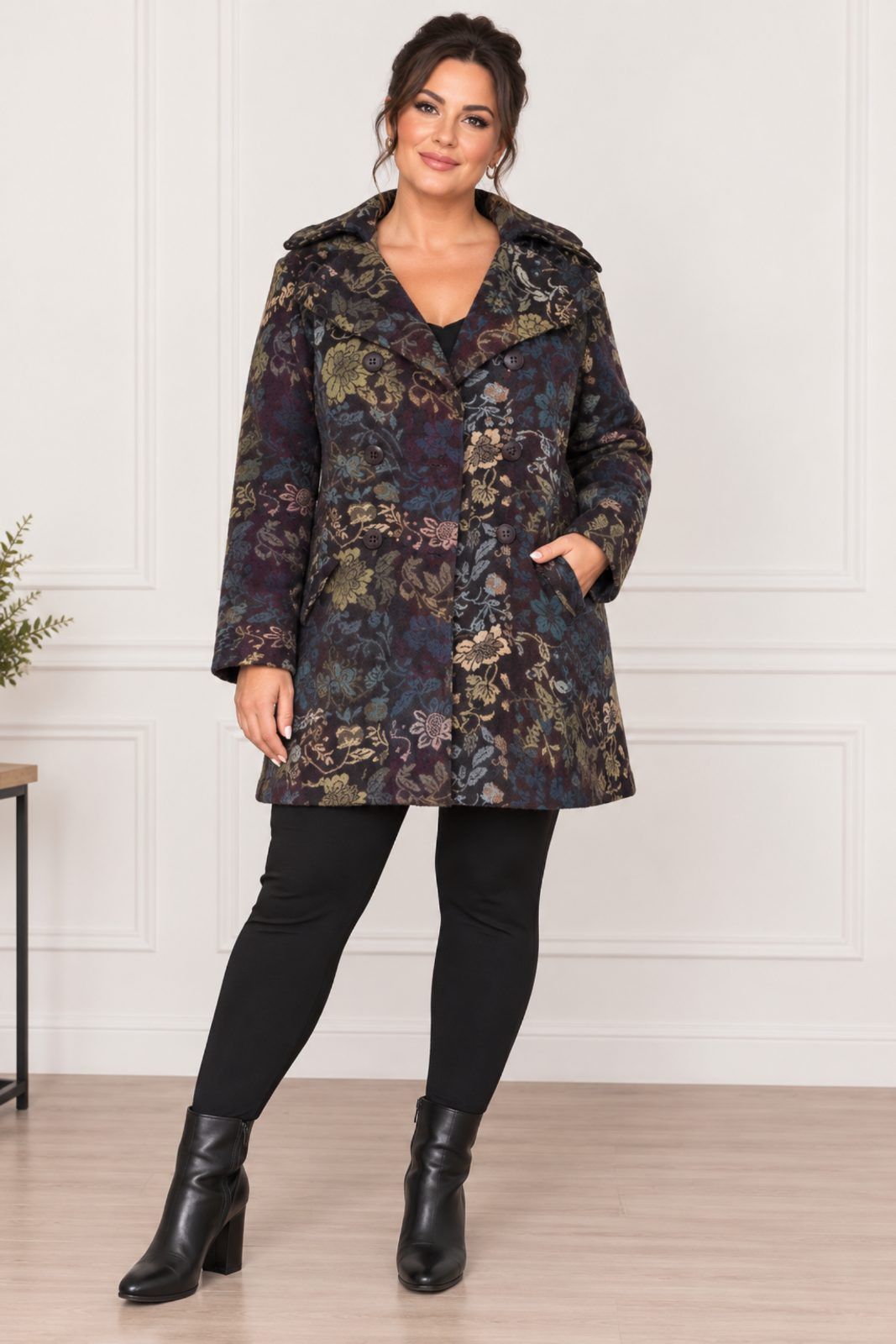 Vintage floral coat fully-lined size L