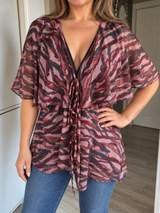 Pink Burgundy layered chiffion Top 1