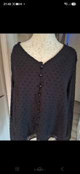 Shein Black Bobby spot blouse size XL uk 16 4