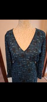 Kate&Pippa Teal blue abstract dress size XL 8