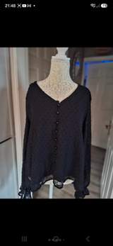 Shein Black Bobby spot blouse size XL uk 16 3