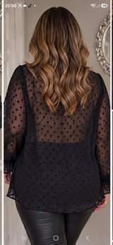 Shein Black Bobby spot blouse size XL uk 16 2