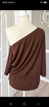 Brown off shoulder batwing top size xl 4
