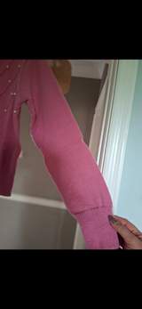 Dusty pink rose pearl detail cardigan size xl 5