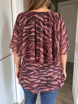 Pink Burgundy layered chiffion Top 2