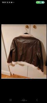 Brown Faux-Leather Aviator jacket size M 4