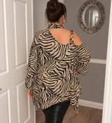 Shein zabra print asymmetric blouse 2