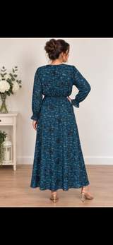 Kate&Pippa Teal blue abstract dress size XL 3
