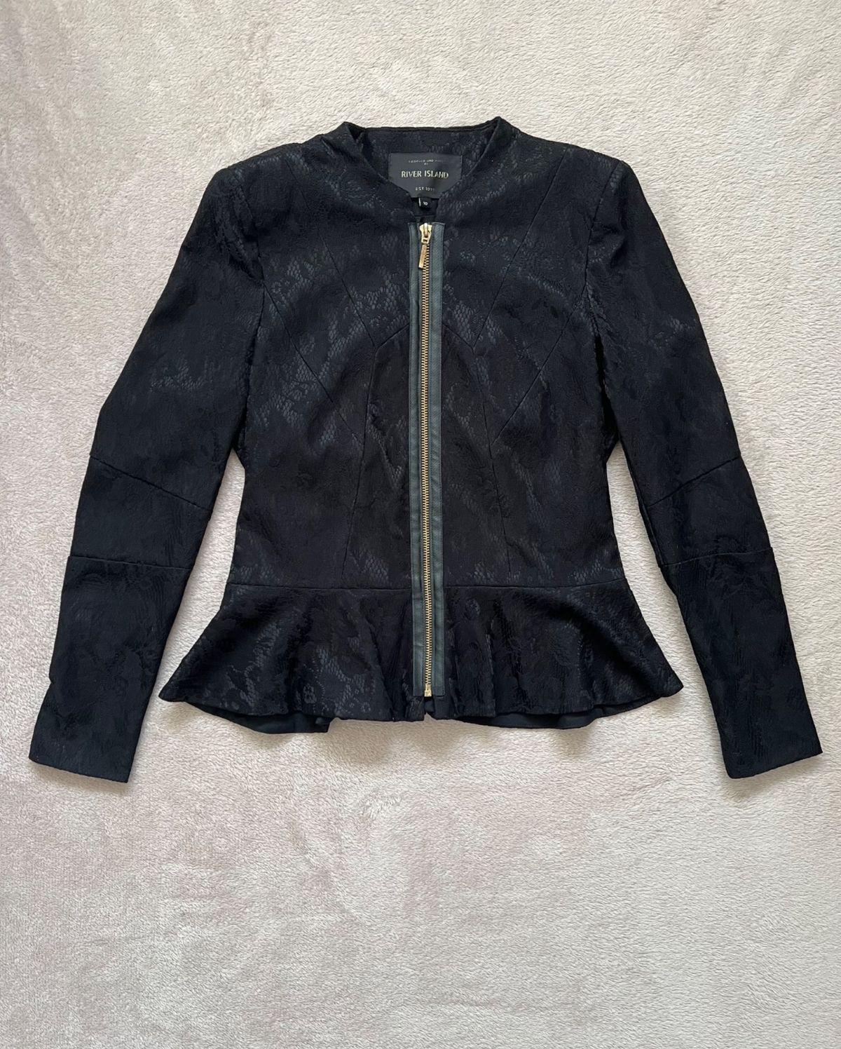 River Island black lace peplum jacket UK10