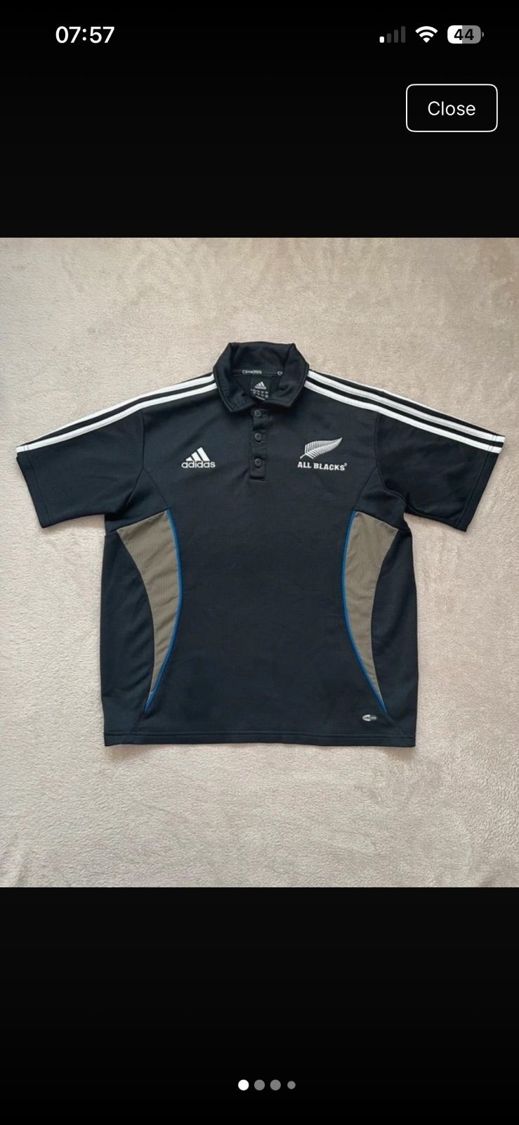 Vintage 2007 Adidas All Blacks Rugby polo shirt size Small
