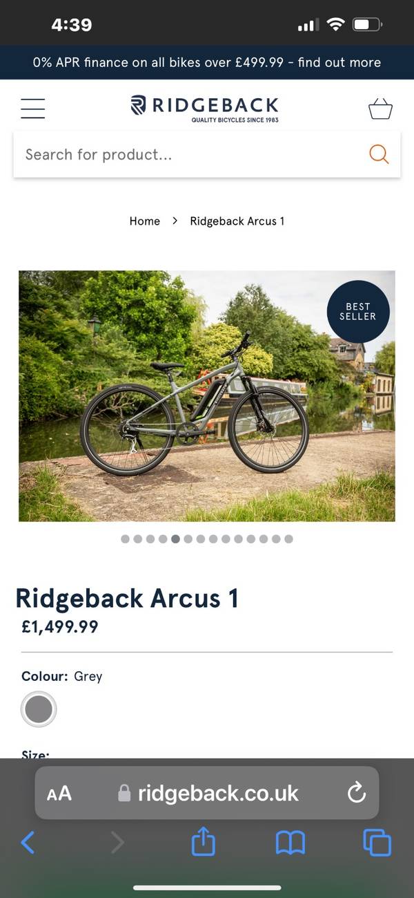 RIDGEBACK ARCUS 1-ELECTRIC HYBRID BIKE