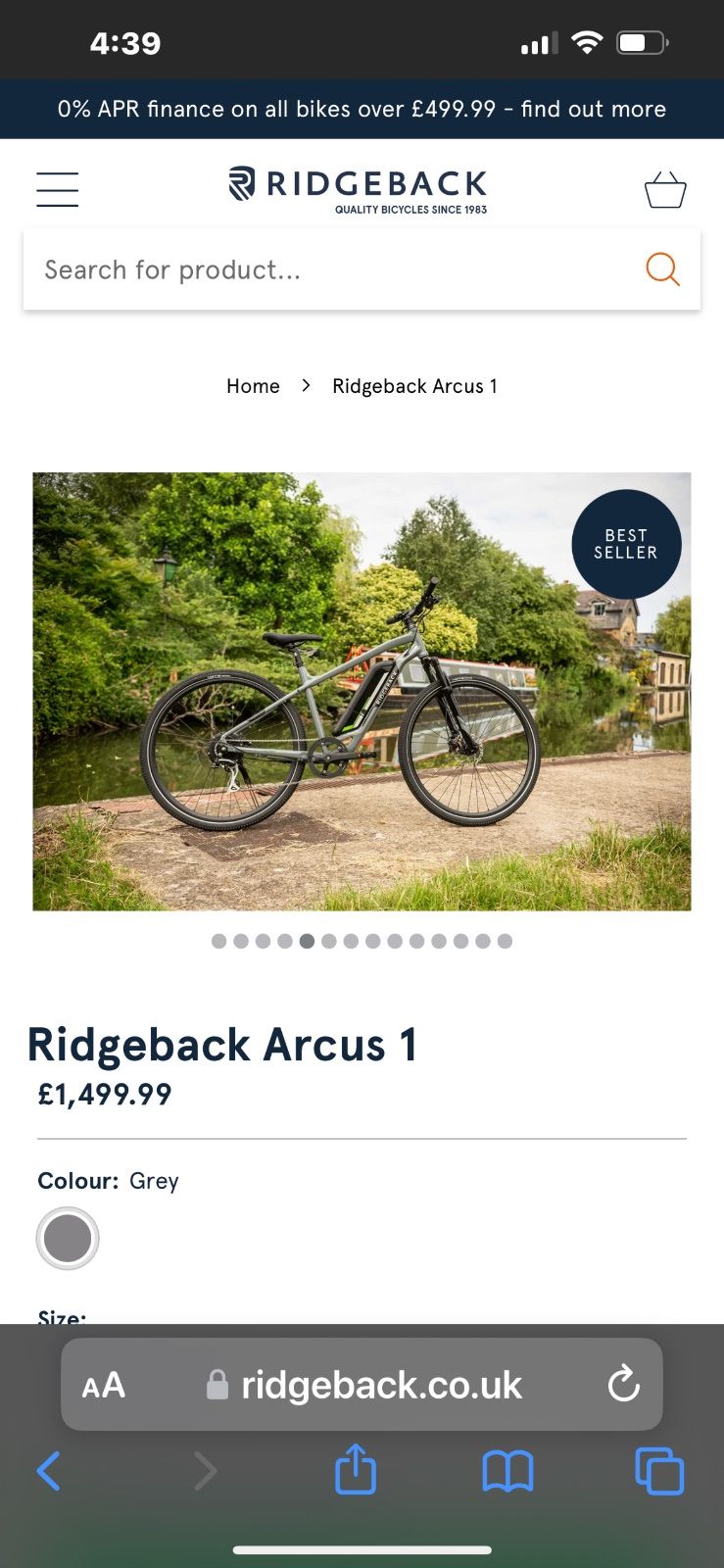 RIDGEBACK ARCUS 1-ELECTRIC HYBRID BIKE