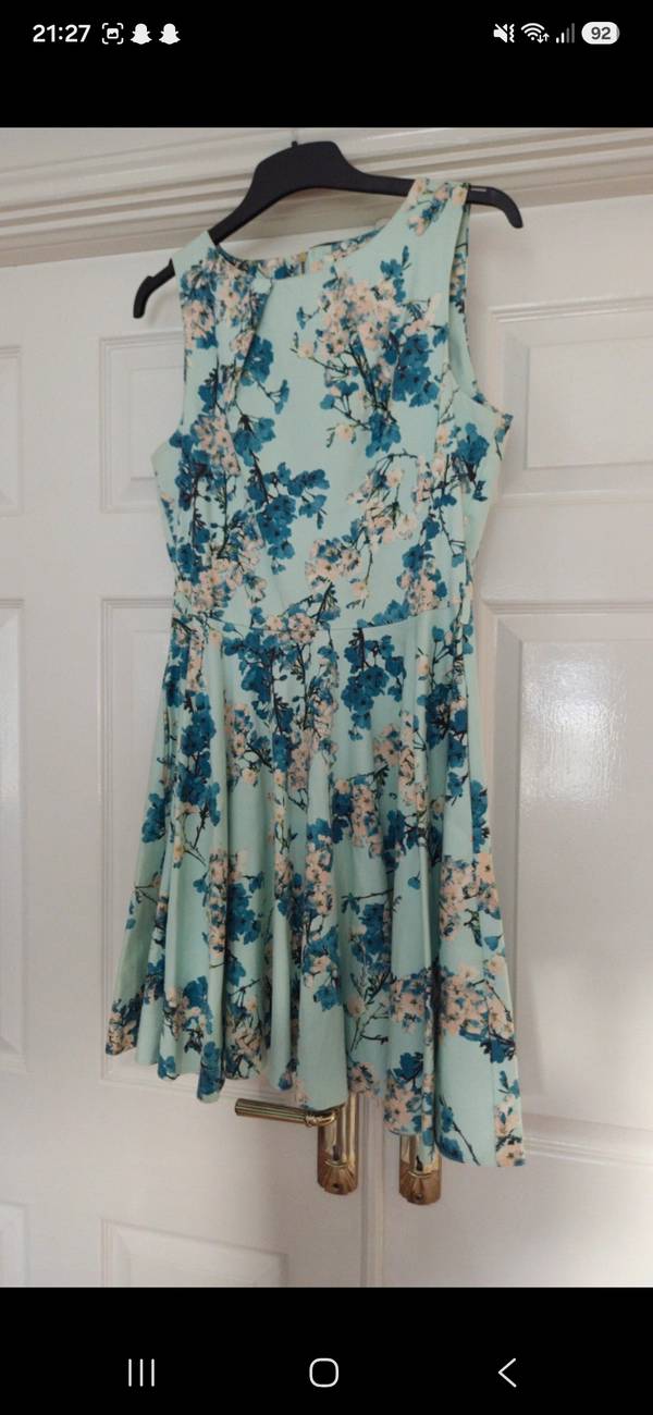 Mint green Fliral skater dress