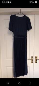 Navy blue,Midi length Pleaded dress 2