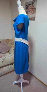 Closet Blue Cowl Neck Belted Midi Dress Size 16 3