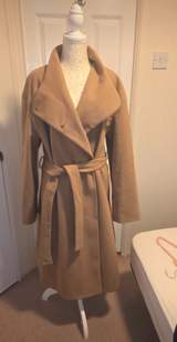 Dunnes Camel Funnel Wrap Belted Coat Size L BNWT 2