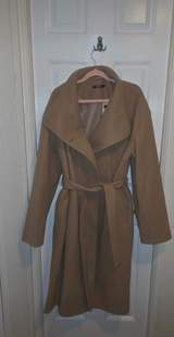 Dunnes Camel Funnel Wrap Belted Coat Size L BNWT 5