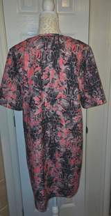 River Island Pink & Black Abstract Print Shift Dress UK 16 5