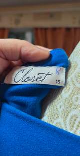 Closet Blue Cowl Neck Belted Midi Dress Size 16 8