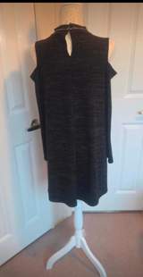 Size 12 Black Cold Shoulder Roll Neck Dress 4