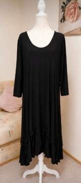 Magna Black Ruffle Hem Maxi Dress Plus Size 24/26 2