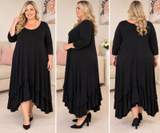 Magna Black Ruffle Hem Maxi Dress Plus Size 24/26 1
