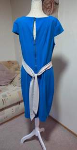 Closet Blue Cowl Neck Belted Midi Dress Size 16 7