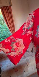 Wallis Red Floral Angel Sleeve Shift Dress Size 18 4