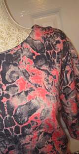 River Island Pink & Black Abstract Print Shift Dress UK 16 3